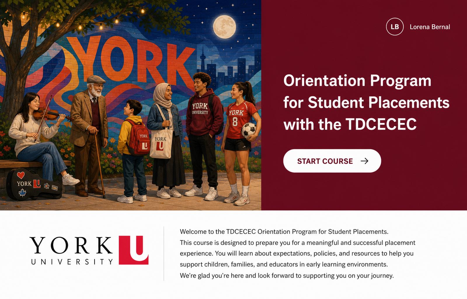 Orientation Program landing page for student placements with the TD Community Engagement Centre
